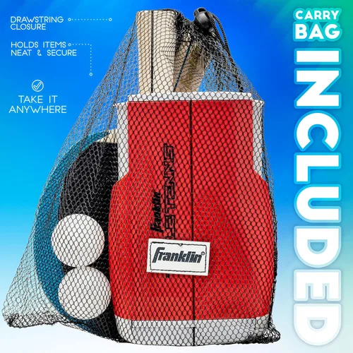 Miniatura 8 de Franklin Sports - Juego de tenis de mesa portátil para llevar, red de ping pong + (2) paletas, pelotas de ping pong incluidas, 2 jugadores Portable