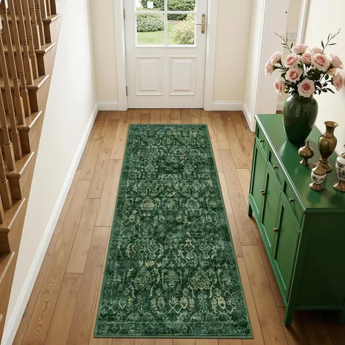 Miniatura 34 de Alfombra de área pequeña de 2 x 3 pulgadas, color beige, para entrada, baño, cocina, antideslizante, de pelo bajo, lavable, moderna alfombra bohemia
