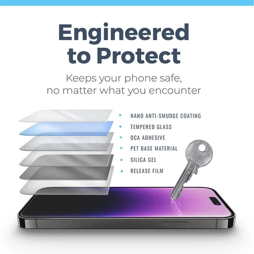 Miniatura 4 de Power Theory Protector de pantalla para iPhone 14 Pro Max, pantalla de vidrio templado de alta calidad para una máxima protección en tu iPhone 14
