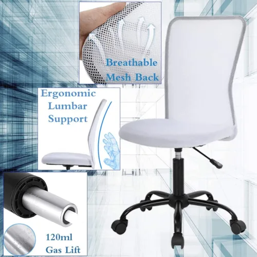Miniatura 5 de Silla de oficina ergonómica de malla, silla de computadora con altura ajustable, soporte lumbar moderno, silla de malla ejecutiva, sillas giratorias