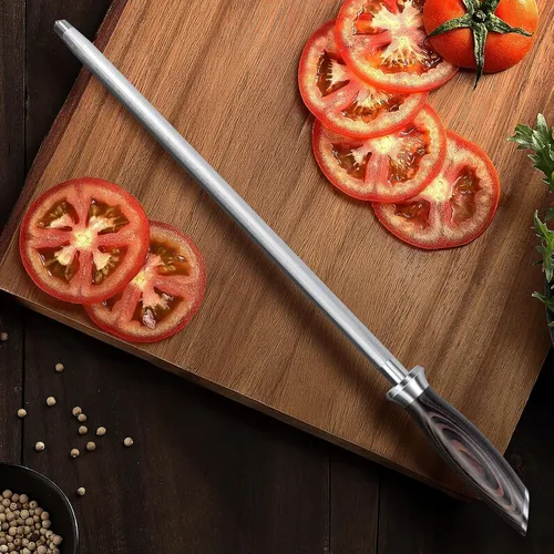 Miniatura 6 de HOSHANHO Varilla de Afilar, Varilla Afiladora de Cuchillos de Cocina Profesional de 12 Pulgadas, Acero Japonés de Alto Carbono para Afilar Cuchillos