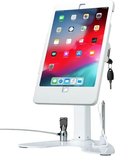 Miniatura 19 de Soporte de quiosco dual: soporte de aluminio CTA con caja de bloqueo y cable. Base giratoria de 360 grados. Carcasa diseñada para iPad mini