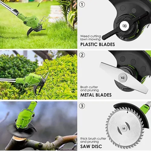 Miniatura 5 de Cuchilla de repuesto inalámbrica de 5 piezas, cortador de cepillo, cuchilla para recortadora de césped eléctrica, accesorios para cortacésped 5pzas