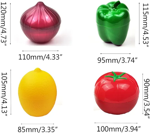 Miniatura 2 de 4 recipientes de almacenamiento para guardar alimentos en forma de frutas y verduras para refrigerador, verduras