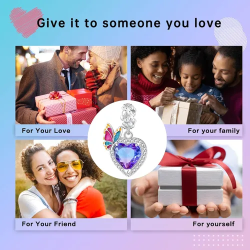 Miniatura 69 de LUXILLA Abalorio de plata de ley 925 para madre, hija, abuela, para familia, amor, madre, hija, abuela, para pulseras, collares, dijes, abalorios