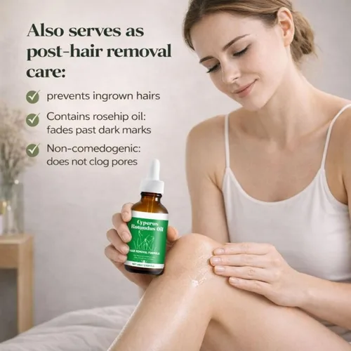 Miniatura 7 de Cyperus Rotundus Hair Removal Oil 60ml Natural Hair Growth Inhibitor for Women & Men, Body Hair Reduction Treatment with Jojoba Oil, Aloe Vera &