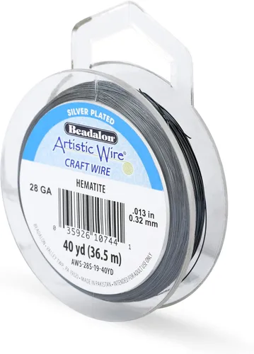 Miniatura 146 de Artistic Wire, alambre para manualidades de calibre 22 bañado en plata, resistente a las manchas, color cobre, blanco, 9,1 m