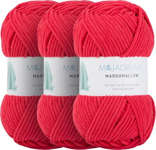 Miniatura 6 de 3PCS 3.5oz Hilo de Chenilla para Mantas Amigurumi: Hilo de Terciopelo Suave para Bebé para Tejer Mantas y Hacer Ganchillo Voluminoso 5# Hilo 3