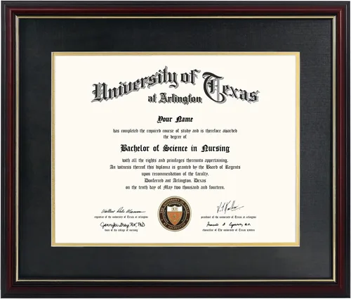 Miniatura 46 de GraduationMall Marco de diploma de certificado de 8.5 x 11, madera maciza y vidrio templado, acabado negro con ribete dorado
