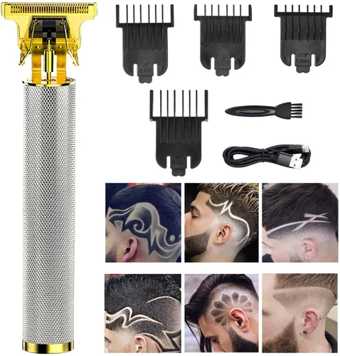 Miniatura 66 de Cortadora de pelo profesional para hombres y mujeres, inalámbrica, recargable, recortadora de pelo, kit de aseo de corte de cuerpo de metal
