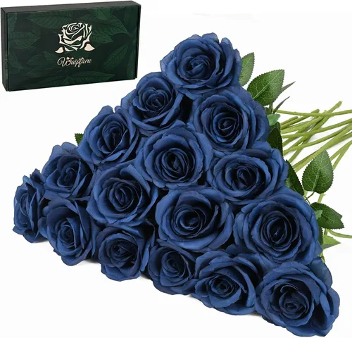Miniatura 23 de Waipfaru 20 rosas blancas falsas de aliento de bebé, flores artificiales a granel, rosa blanca de seda con tallos largos para ramo de boda, jarrón