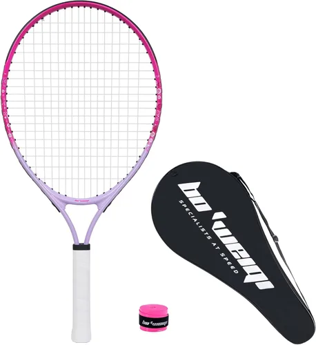 bo'weiqi Raqueta de tenis para niños de 17"-25" para edades de 2-12 años, raqueta de tenis juvenil ligera para niñas y niños, deportes al aire Rosa