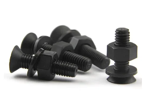 Miniatura 5 de Tornillo mecánico plástico de cabeza plana de nylon cabeza cruzada M6x30mm 20sets negro tuerca de tornillo de plástico y arandela