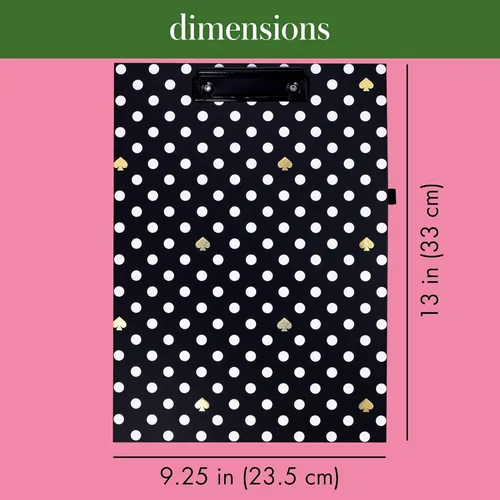 Miniatura 4 de Kate Spade New York Portapapeles A4 de tapa dura con clip de perfil bajo, profesional, incluye bloc de notas con líneas, trabilla para bolígrafo