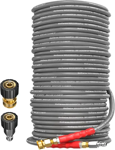 Miniatura 8 de Manguera de lavado a presión de 3/8 pulgadas de 50 pies, manguera de lavadora eléctrica de agua caliente y fría máx. 248 °F, manguera de extensión