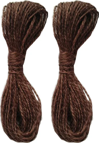Miniatura 10 de LWR CRAFTS Cordón de yute de 0.059 in, natural, 45 pies cada uno (paquete de 2, 90 pies en total) - Cordel para manualidades para envoltura