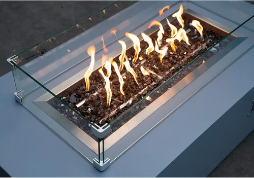 Miniatura 38 de Stanbroil - Vidrio de fuego de 10 libras – Cristal de fuego templado reflectante de 1/2 pulgada para chimenea de hoguera, azul Pacífico reflectante