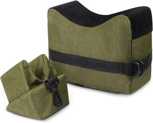 Miniatura 5 de Juego de 2 bolsas de descanso de tiro delantera y trasera con construcción duradera y resistencia al agua para exteriores, rango, tiro y caza sin