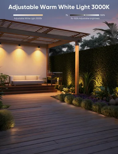 Miniatura 4 de APPECK Iluminación de paisaje, luces de paisaje de bajo voltaje RGBW con control de aplicación, IP65 impermeables para exteriores, focos que cambian