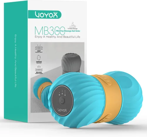 Miniatura 8 de Rodillo vibratorio de bola de masaje de maní, bola de masaje eléctrica de doble lacrosse con 4 intensidades para aliviar el dolor muscular, masaje