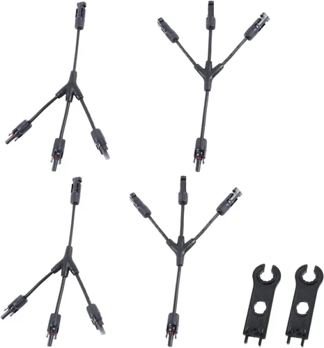 Conectores solares de rama Y, conectores paralelos de panel solar, kit de herramientas de enchufe de cable solar de 1 a 3 (2 M/FFF y 2 F/MMM, 2