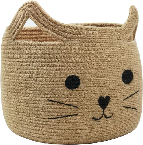 Canasta de almacenamiento tejida con cuerda de yute, tamaño grande, organizador para cuarto de servicio, juguetes, mantas, ropa, toallas, regalos,