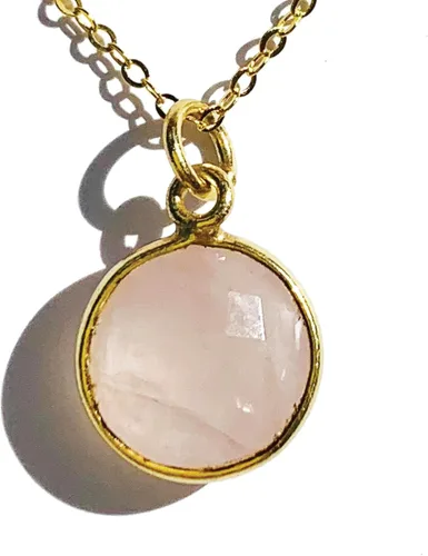 Collar con colgante redondo, piedras preciosas naturales, labradorita, piedra lunar arcoíris, cristal, cuarzo rosa, amatista, citrino, plata de ley,