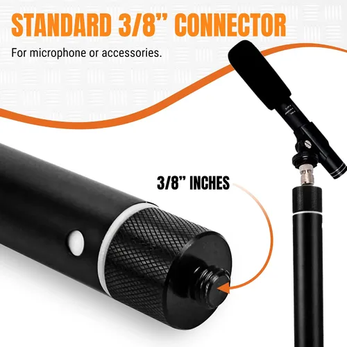 Miniatura 3 de iOgrapher Poste de micrófono - Soporte de poste de brazo de mano y soporte de micrófono ajustable - Montaje de poste compacto y extensible