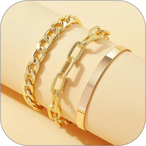 Miniatura 146 de Long tiantian Pulsera de oro gruesa para mujer, pulseras de oro delicadas, pulseras para mujer, pulseras apilables de eslabones de cadena