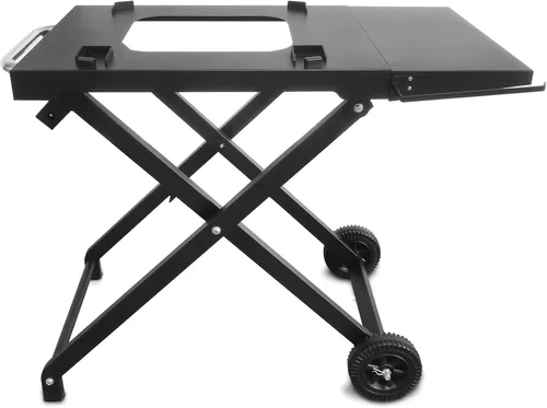 BSARTE Soporte plegable de metal para parrilla Ninja Outdoor XSKSTAND para Woodfire OG701 OG751 (Serie OG700) con estante lateral, soporte para