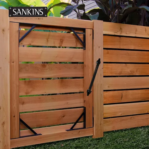 Miniatura 5 de Resorte de Portón de 14" con Cierre Automático de Servicio Pesado para Exteriores, Resorte de Puerta Automático de Metal, Herraje de Cierre