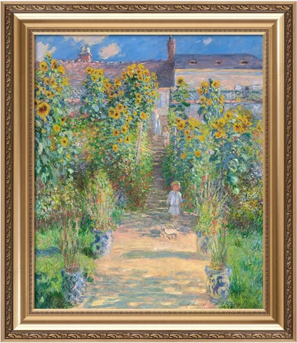 Miniatura 60 de IPIC - Reproducción artística de los lirios de agua de Claude Monet 1906, impresiones giclée coinciden con el marco dorado clásico, arte de pared