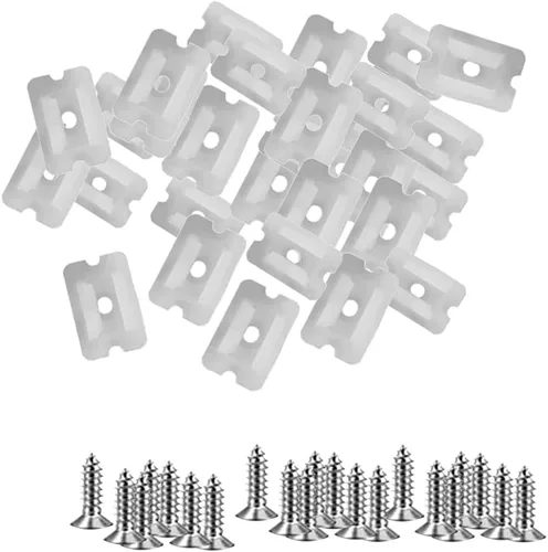 Miniatura 4 de dobestyou 100 clips de luz LED de neón, hechos de plástico PP con tornillos, compatible con tiras de neón LED de 0.236 x 0.472 pulgadas