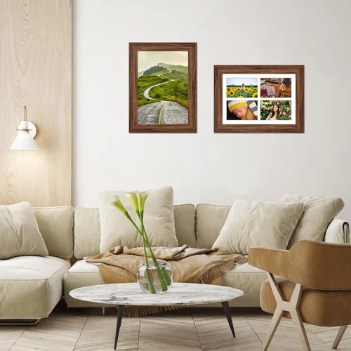 Miniatura 187 de Marcos de Fotos Collage de 13.5X15.5 con 7 Aberturas para Fotos de 4X6, Marco de Fotos Múltiples con Paspartú para Decoración de Pared, Grano