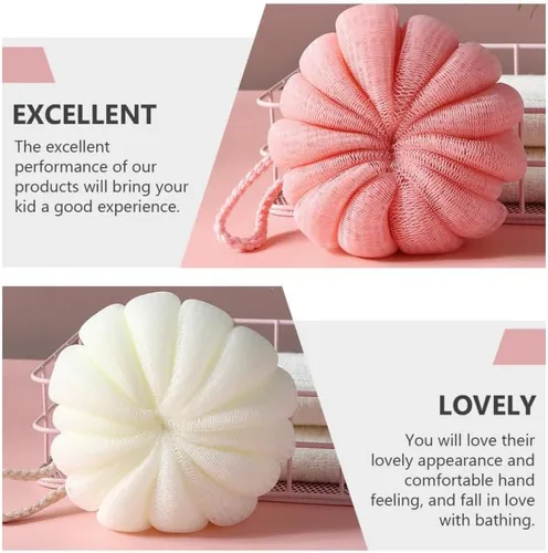 Miniatura 4 de Beavorty 4 piezas adorables de baño de calabaza ligeras decorativas relajantes suministros de baño para el hogar viajes suaves y cómodos exfoliantes