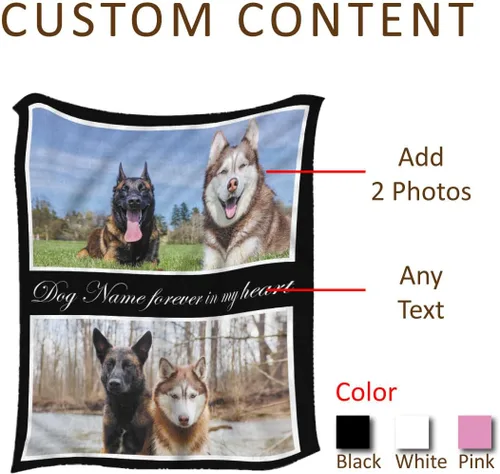 Miniatura 3 de ShineSand Regalos de pérdida de perro, manta personalizada para perro con foto y nombre, manta para mascotas para perro, cachorro, gato, regalo