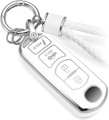 Miniatura 47 de Funda para Llavero Mercedes con Llavero de Cuerda Trenzada de Metal, Funda de Llave Suave Mejorada para Carcasa de Llavero Remoto Inteligente Sin
