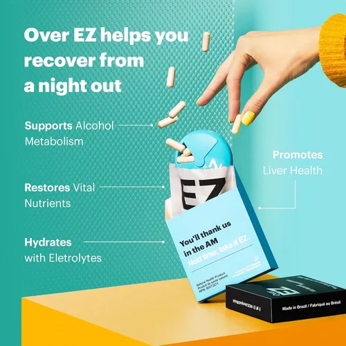 Miniatura 6 de OVER EZ Suplemento de prebebida - Píldoras de recuperación y prevención de fiestas para una salida nocturna y mejores mañanas (12 cápsulas) y cardo