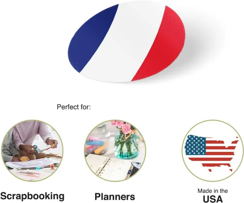 Miniatura 2 de Desert Cactus Adhesivo de vinilo con la bandera de Francia, 1.0 in, redondo, 2 hojas, 50 piezas en total, con logotipo para niños, álbum