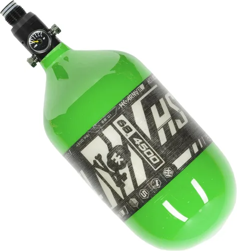 Miniatura 2 de HK Army 68ci 4500psi - Tanque de paintball HPA de fibra de carbono HSTL Verde neón