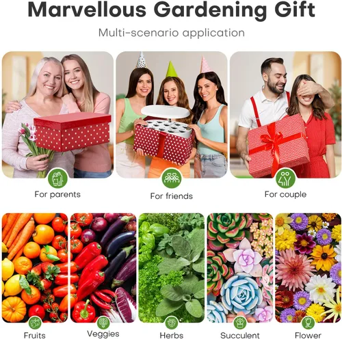 Miniatura 7 de Ahopegarden Sistema de cultivo hidropónico de jardín interior: 12 cápsulas Kit de germinación de plantas Kit de jardín de hierbas Lámpara de Blanco
