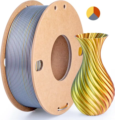 Miniatura 43 de Filamento de seda PLA para impresora 3D Filamento de seda PLA de triple color 1.75mm Filamento para impresión 3D Compatible con la mayoría de Tri