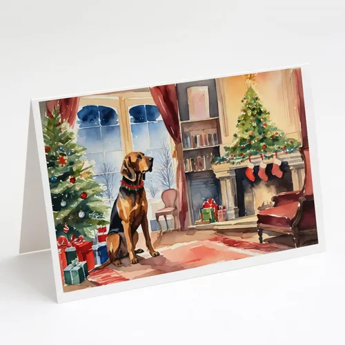 Miniatura 182 de Caroline's Treasures DAC2753GCA7P Paquete de 8 tarjetas de felicitación navideña acogedora de Husky siberiano Tarjetas en blanco con sobres