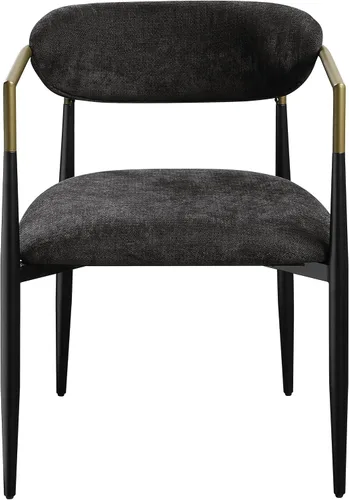 Miniatura 4 de Acme Jaramillo - Silla auxiliar tapizada en madera y tela, color negro (juego de 2)