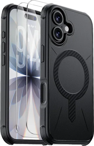 Miniatura 39 de Funda para iPhone Air [compatible con MagSafe] [2 protectores de pantalla] [prueba de caídas de grado militar] Funda magnética resistente