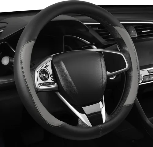 Miniatura 8 de Funda universal de cuero de microfibra para volante de automóvil, 14.5-15 pulgadas, antideslizante, transpirable, protector para volante