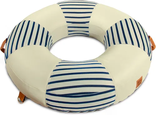 Miniatura 17 de Big Joe Lux Chaise - Flotador inflable prémium para piscina, rayas azul marino y marfil, malla de primera calidad, mezcla de poliéster duradera