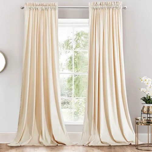 Miniatura 19 de Royal Hotel Bedding Paneles de cortinas opacas de terciopelo con bolsillo superior para cortinero, peso pesado, paneles sólidos de terciopelo suave