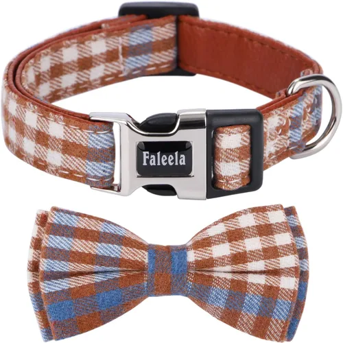 Miniatura 10 de Faleela Lindo Collar de Perro Navideño Suave para Niña con Lazo, Collar de Perro con Corbatín para Niño, Collar Ajustable Desmontable para Mascotas