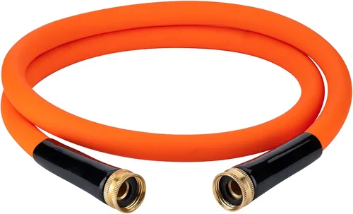 Miniatura 8 de EASTRANS Manguera de jardín corta de 15 pies x 5/8 pulgadas, manguera de agua naranja resistente con conector de latón macizo de 3/4 pulgadas